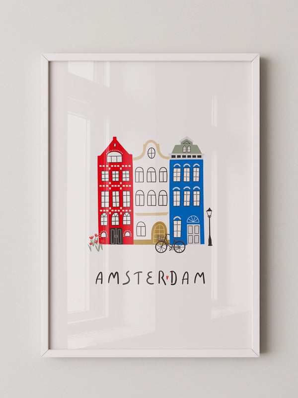 Grachtenhäuser Amsterdam Grafik