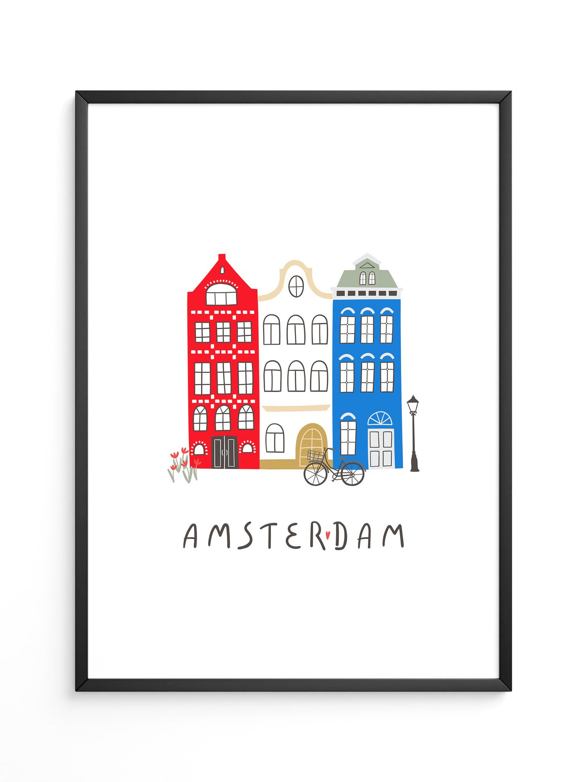 Grachtenhäuser Amsterdam Grafik