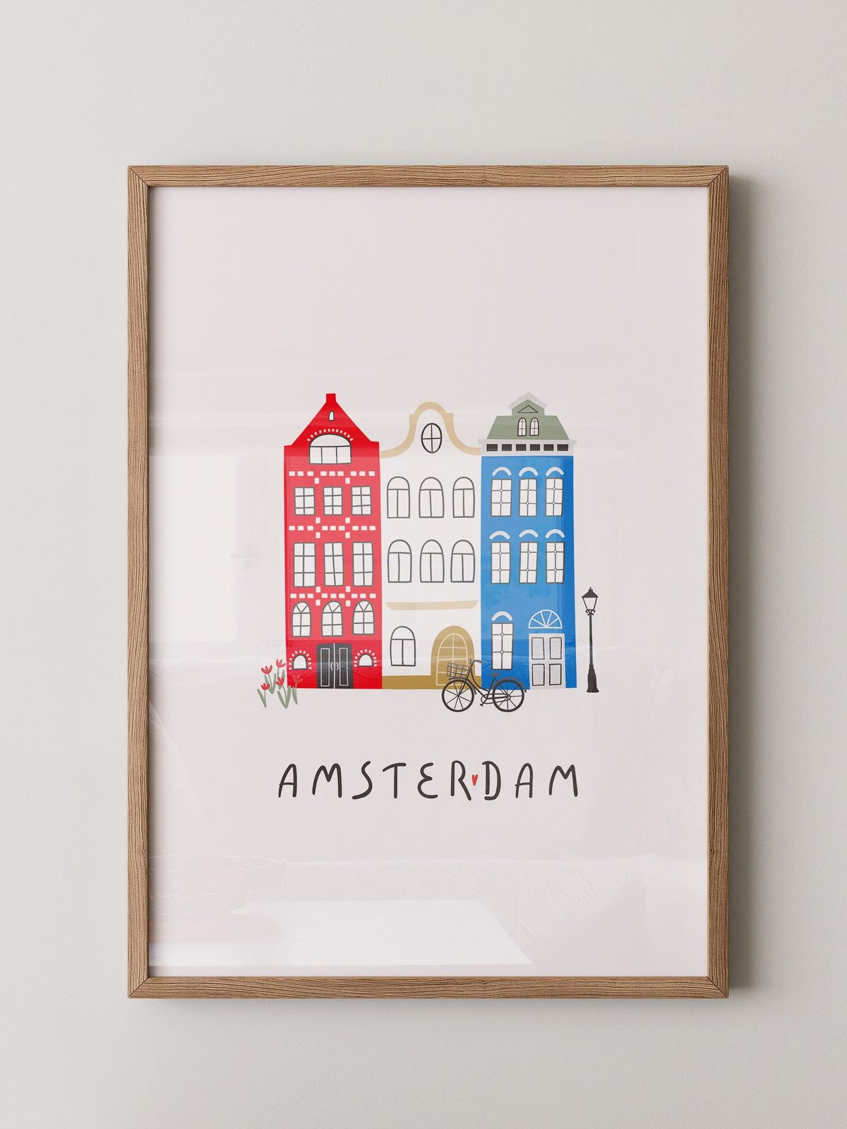 Grachtenhäuser Amsterdam Grafik