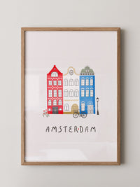 Grachtenhäuser Amsterdam Grafik
