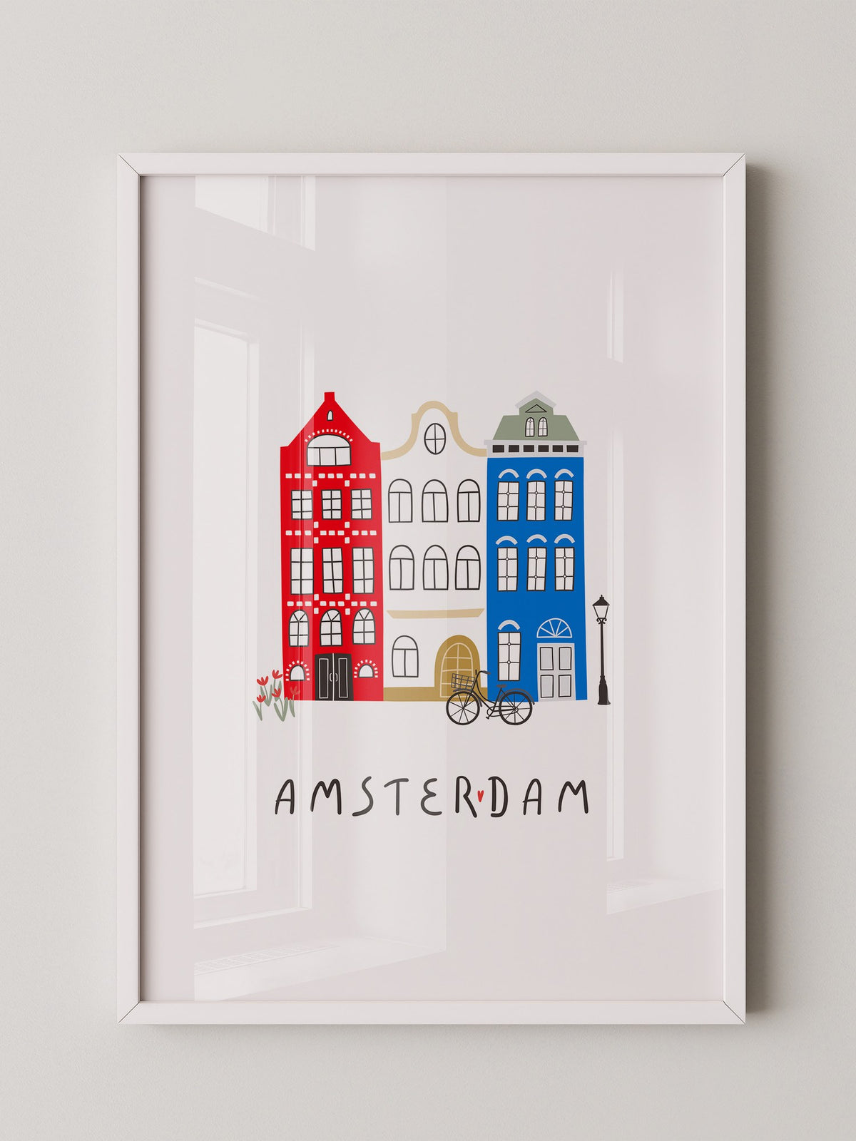 Grachtenhäuser Amsterdam Grafik