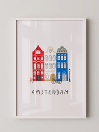 Grachtenhäuser Amsterdam Grafik