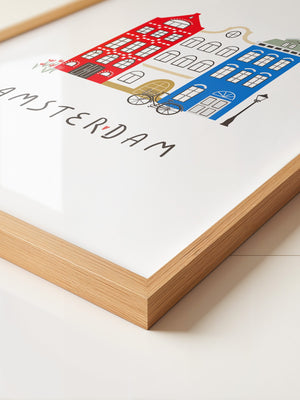 Grachtenhäuser Amsterdam Grafik