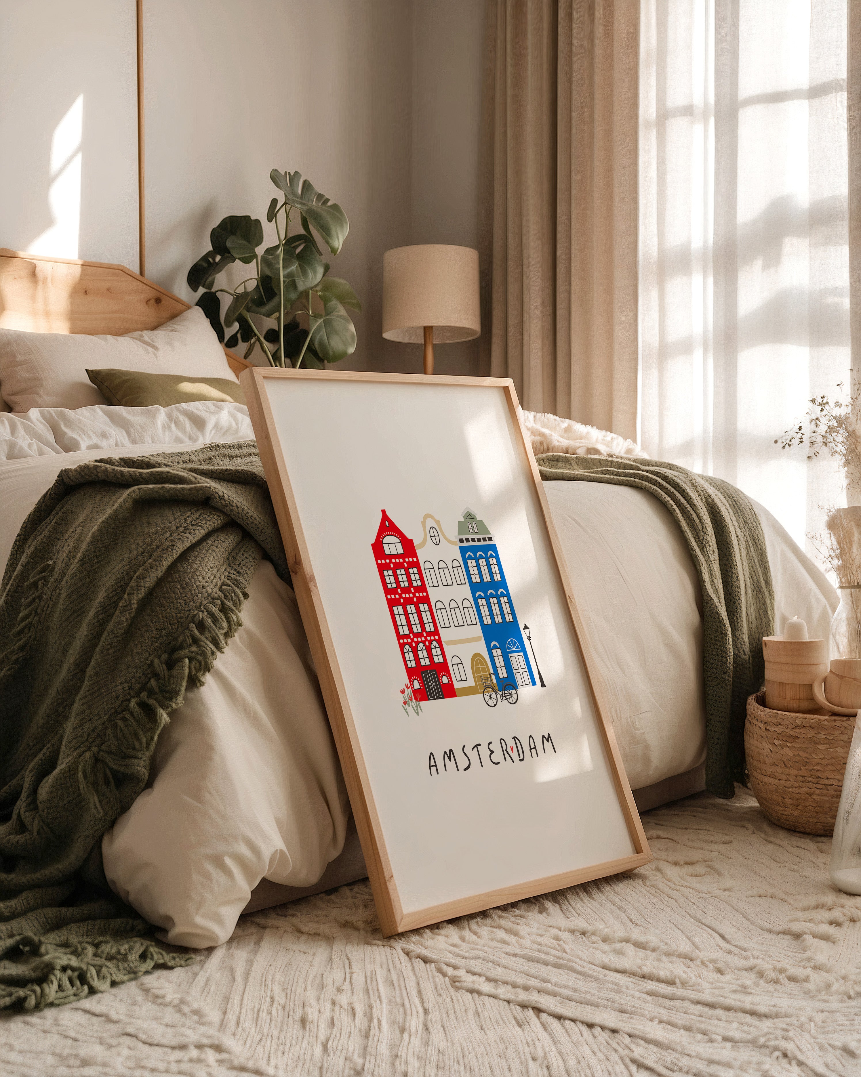 Grachtenhäuser Amsterdam Grafik