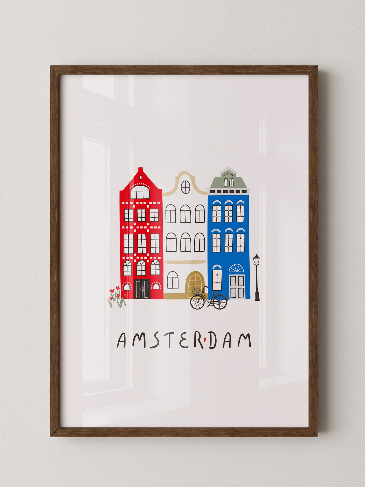 Grachtenhäuser Amsterdam Grafik