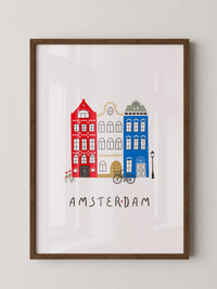 Grachtenhäuser Amsterdam Grafik