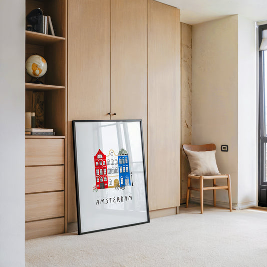 Grachtenhäuser Amsterdam Grafik