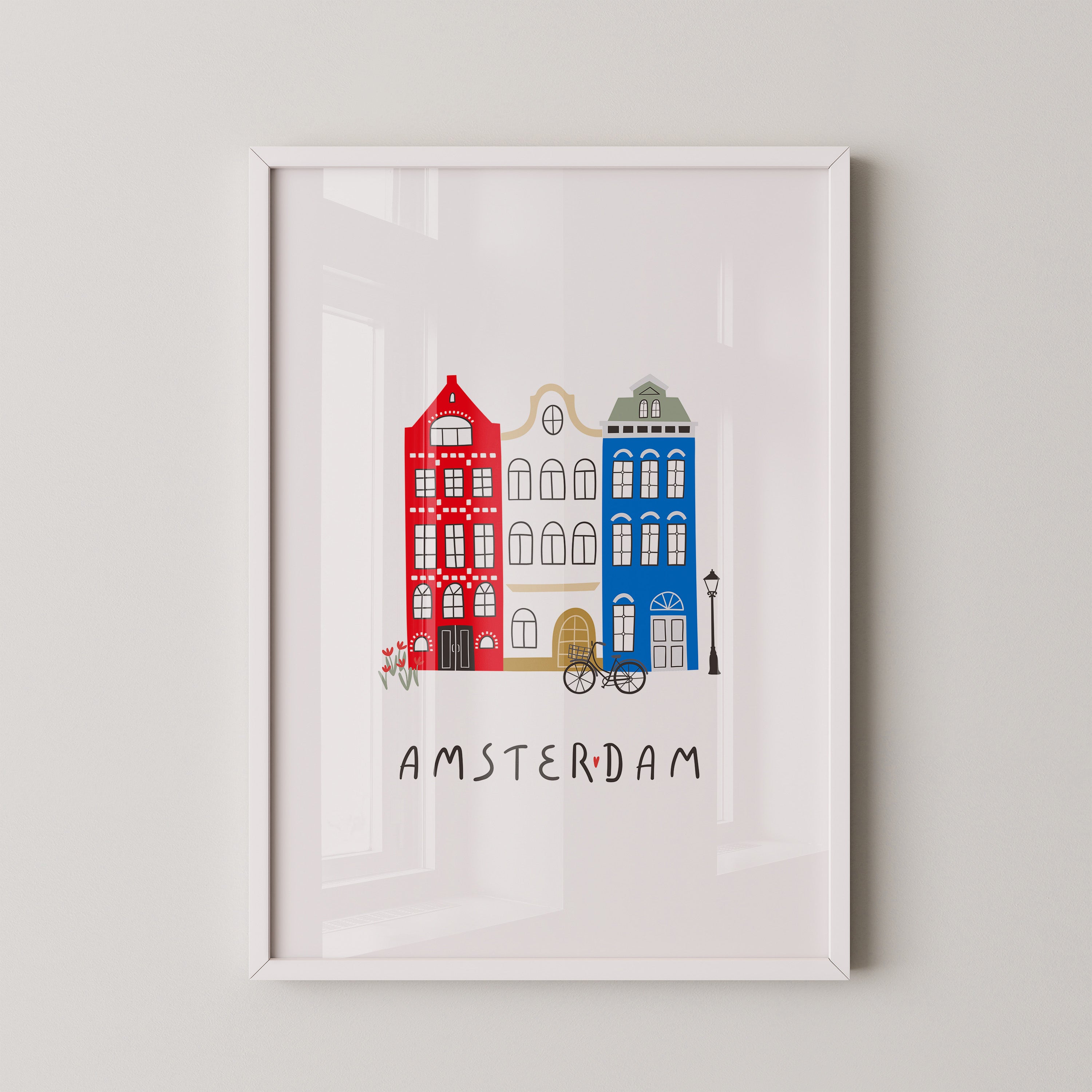 Grachtenhäuser Amsterdam Grafik