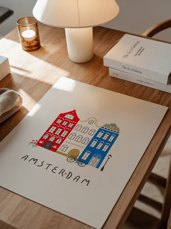 Grachtenhäuser Amsterdam Grafik