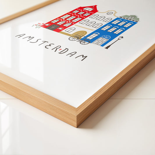 Grachtenhäuser Amsterdam Grafik