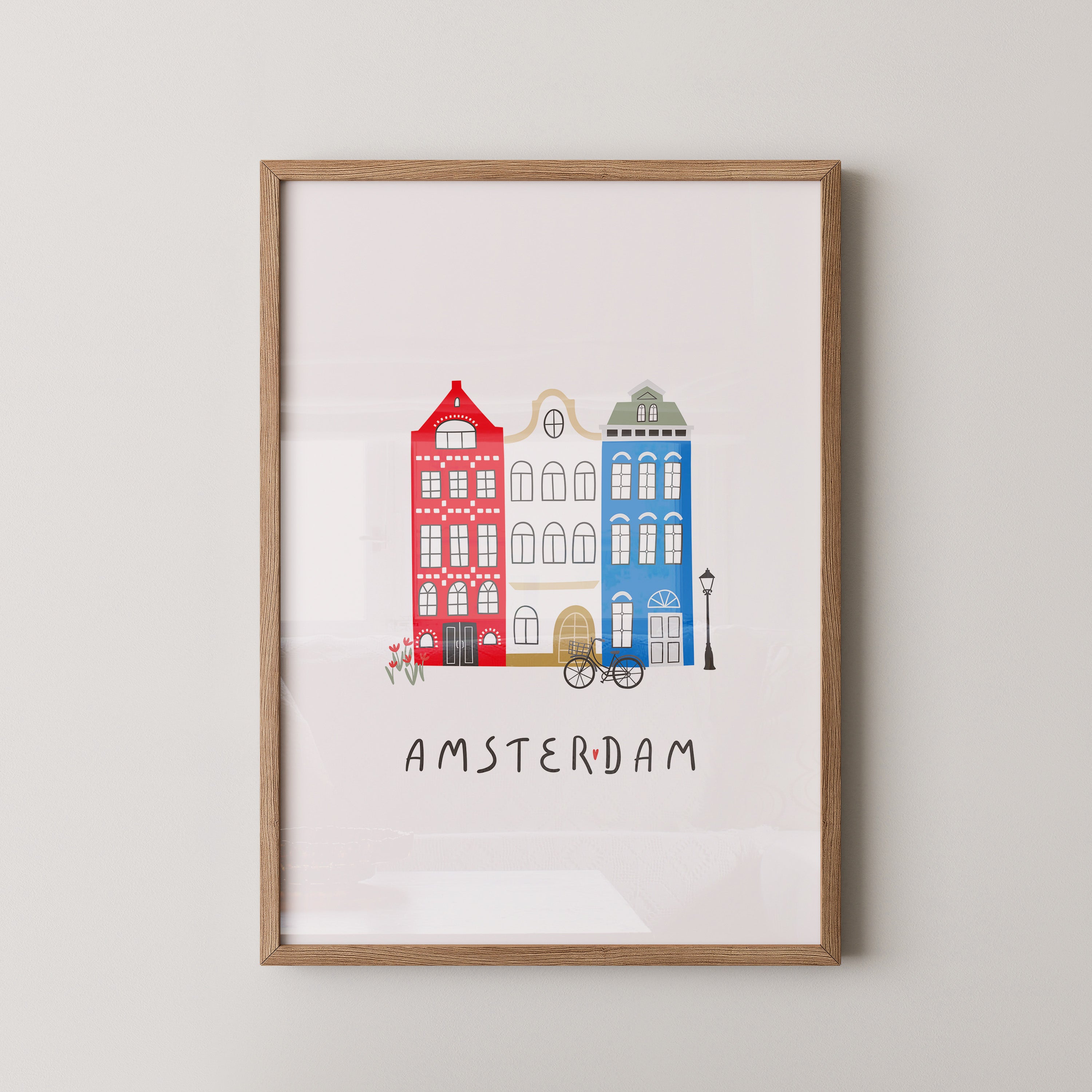 Grachtenhäuser Amsterdam Grafik