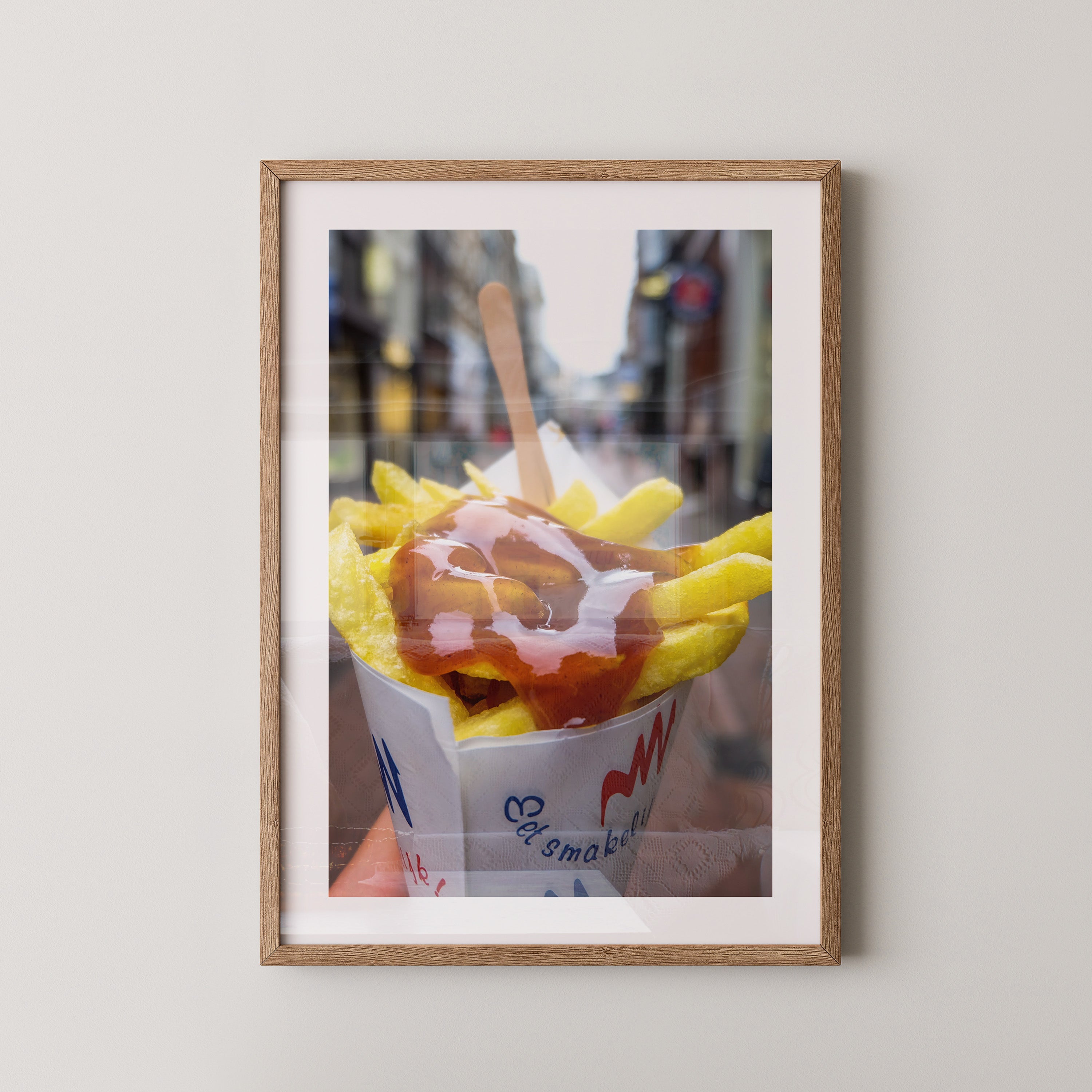 Pommes Currywurst Sauce Nahaufnahme