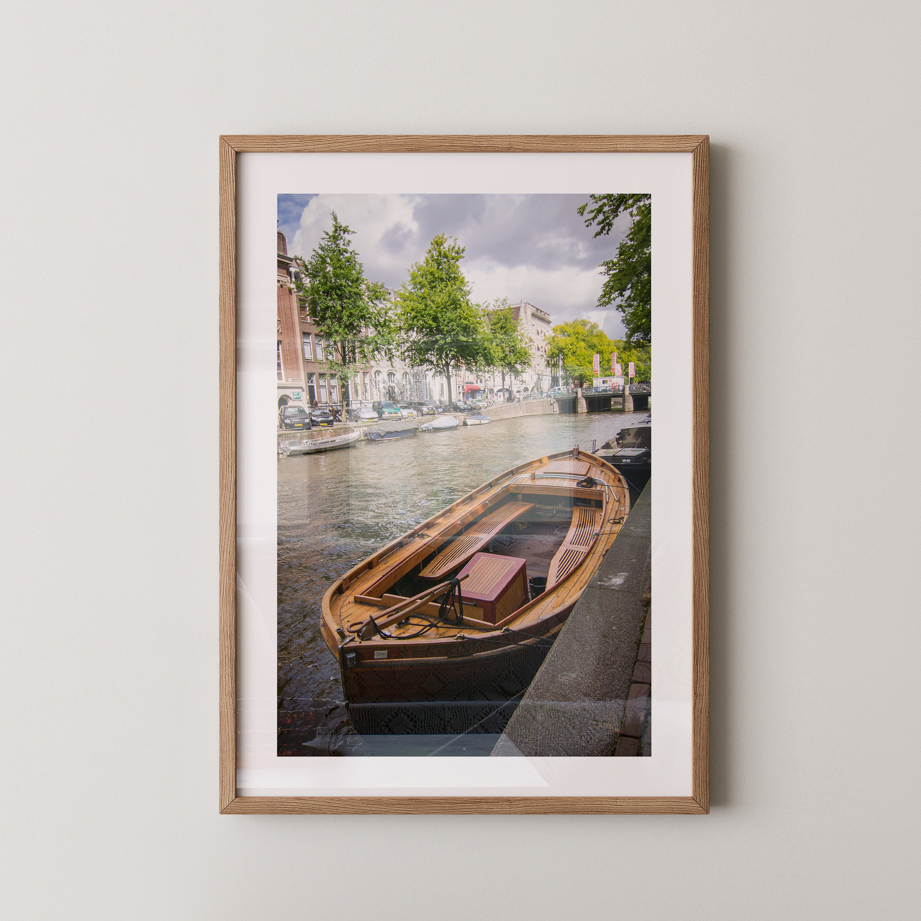 Holzboot Kanalansicht Amsterdam