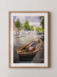 Holzboot Kanalansicht Amsterdam
