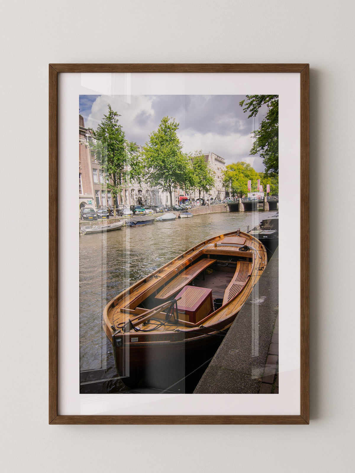 Holzboot Kanalansicht Amsterdam