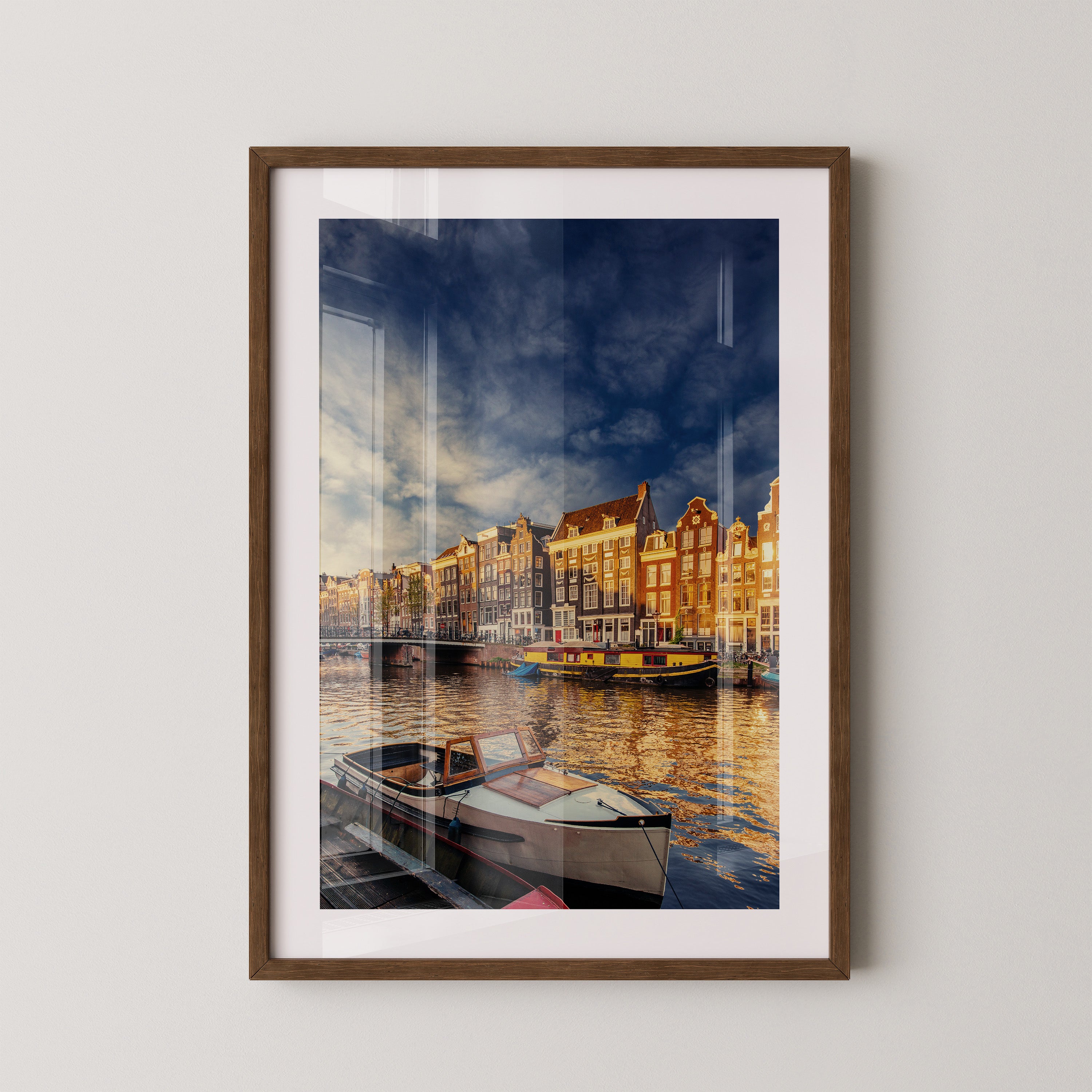 Amsterdam Grachtenhäuser Abendstimmung