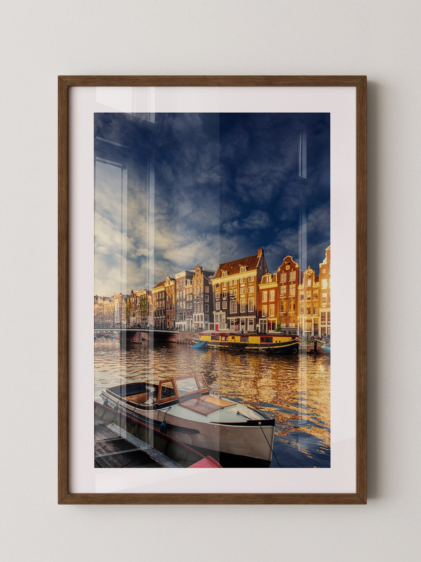 Amsterdam Grachtenhäuser Abendstimmung