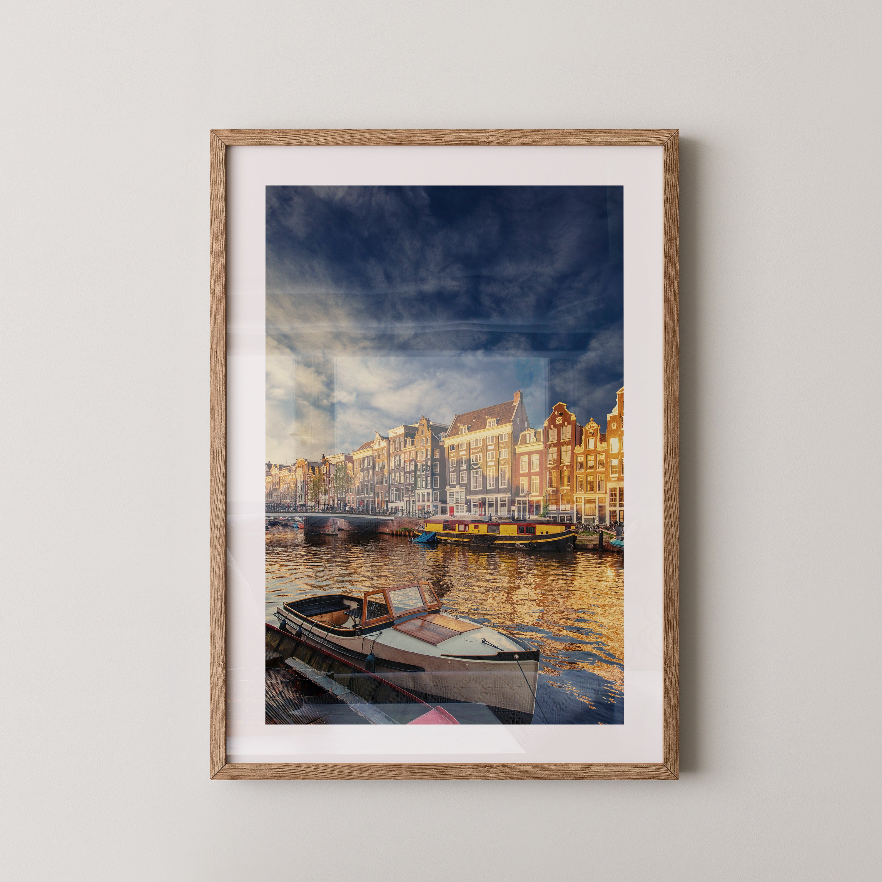 Amsterdam Grachtenhäuser Abendstimmung