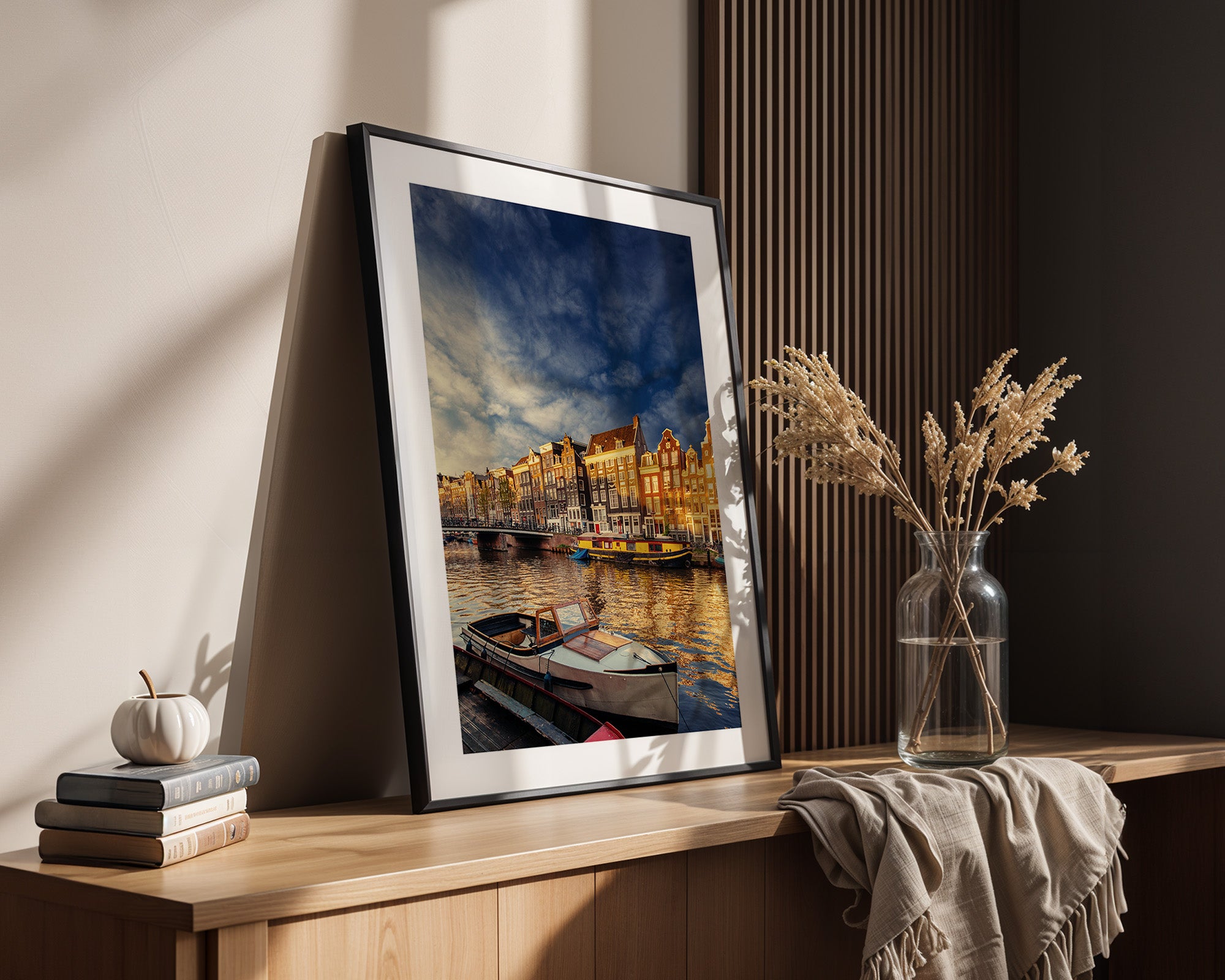 Amsterdam Grachtenhäuser Abendstimmung