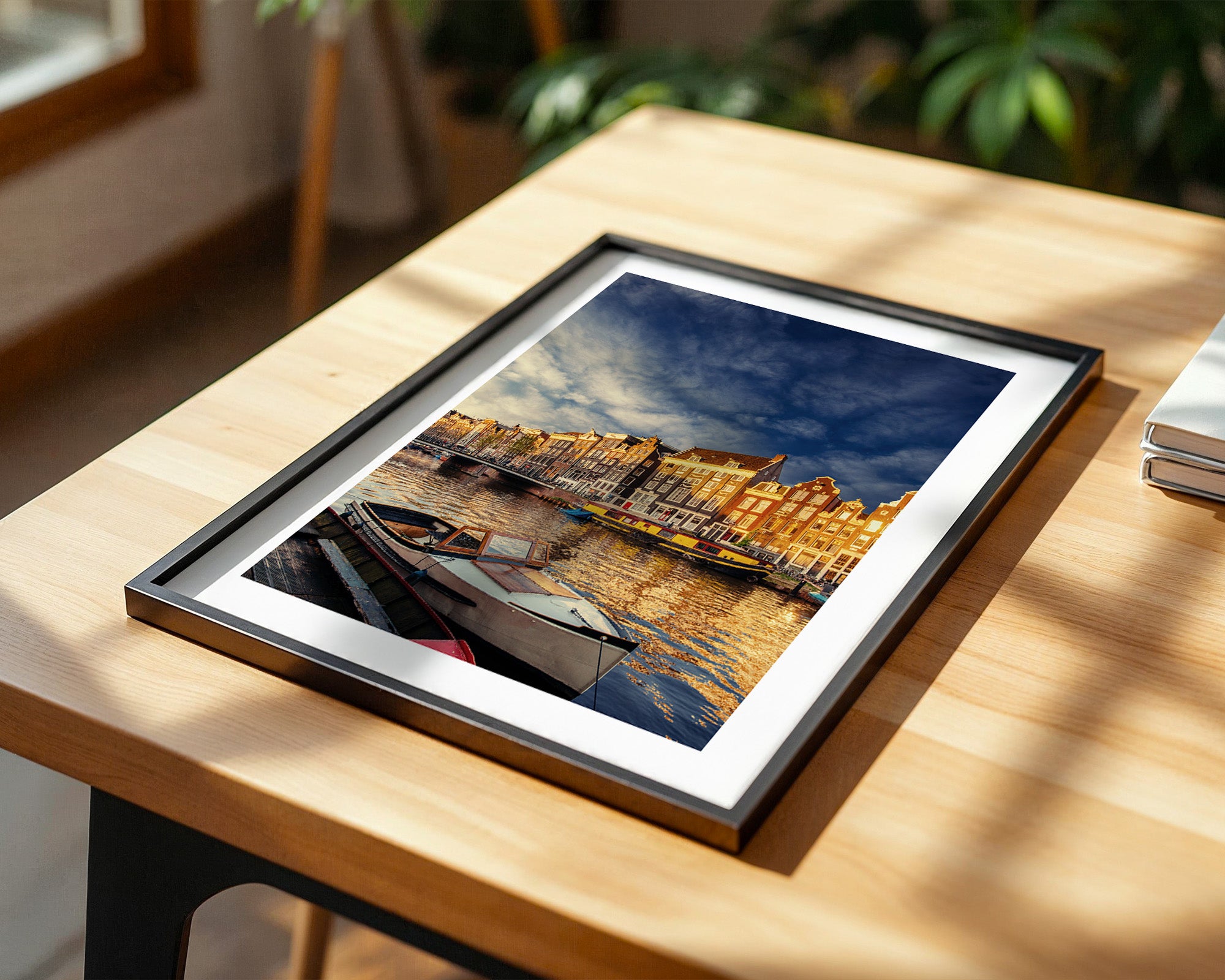 Amsterdam Grachtenhäuser Abendstimmung