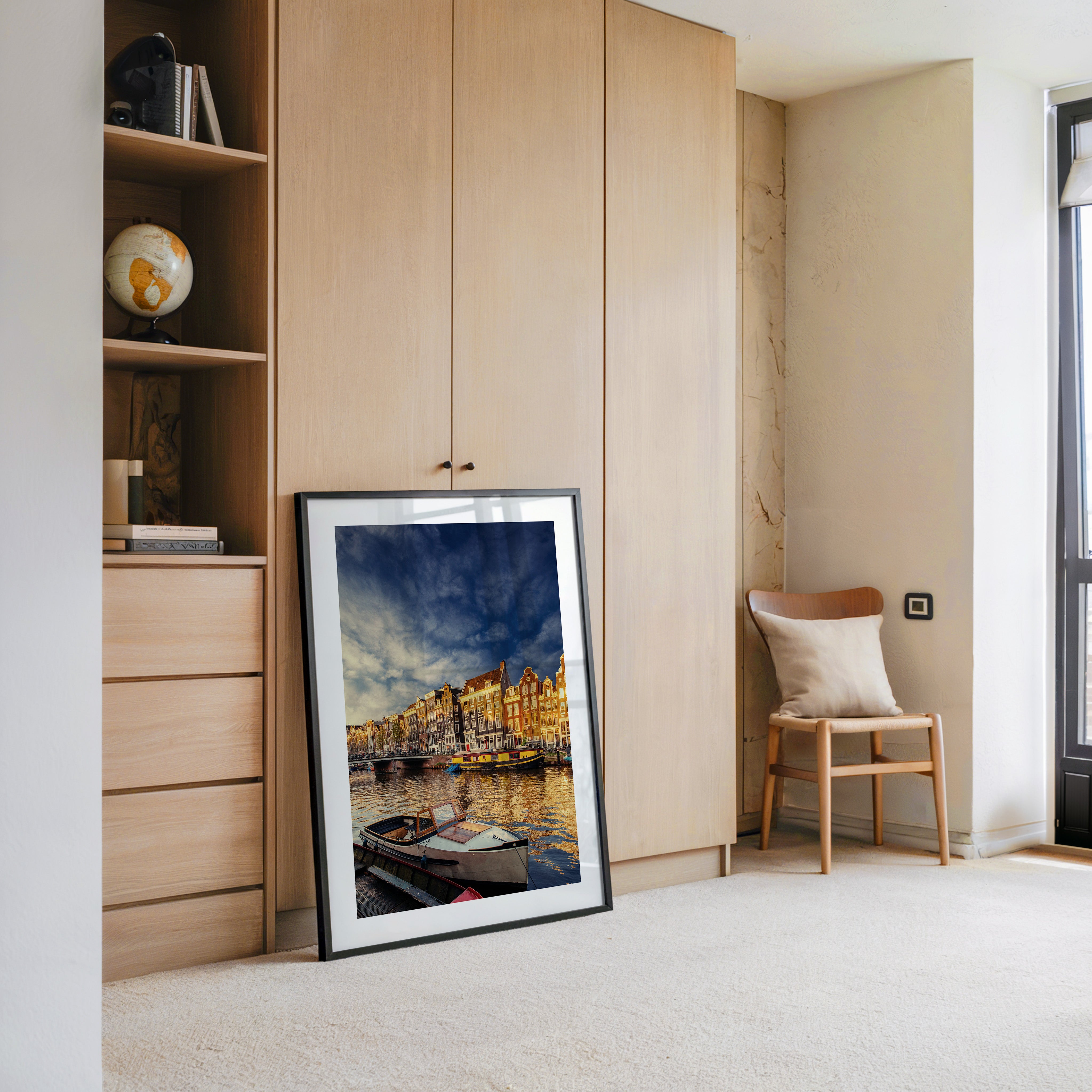 Amsterdam Grachtenhäuser Abendstimmung