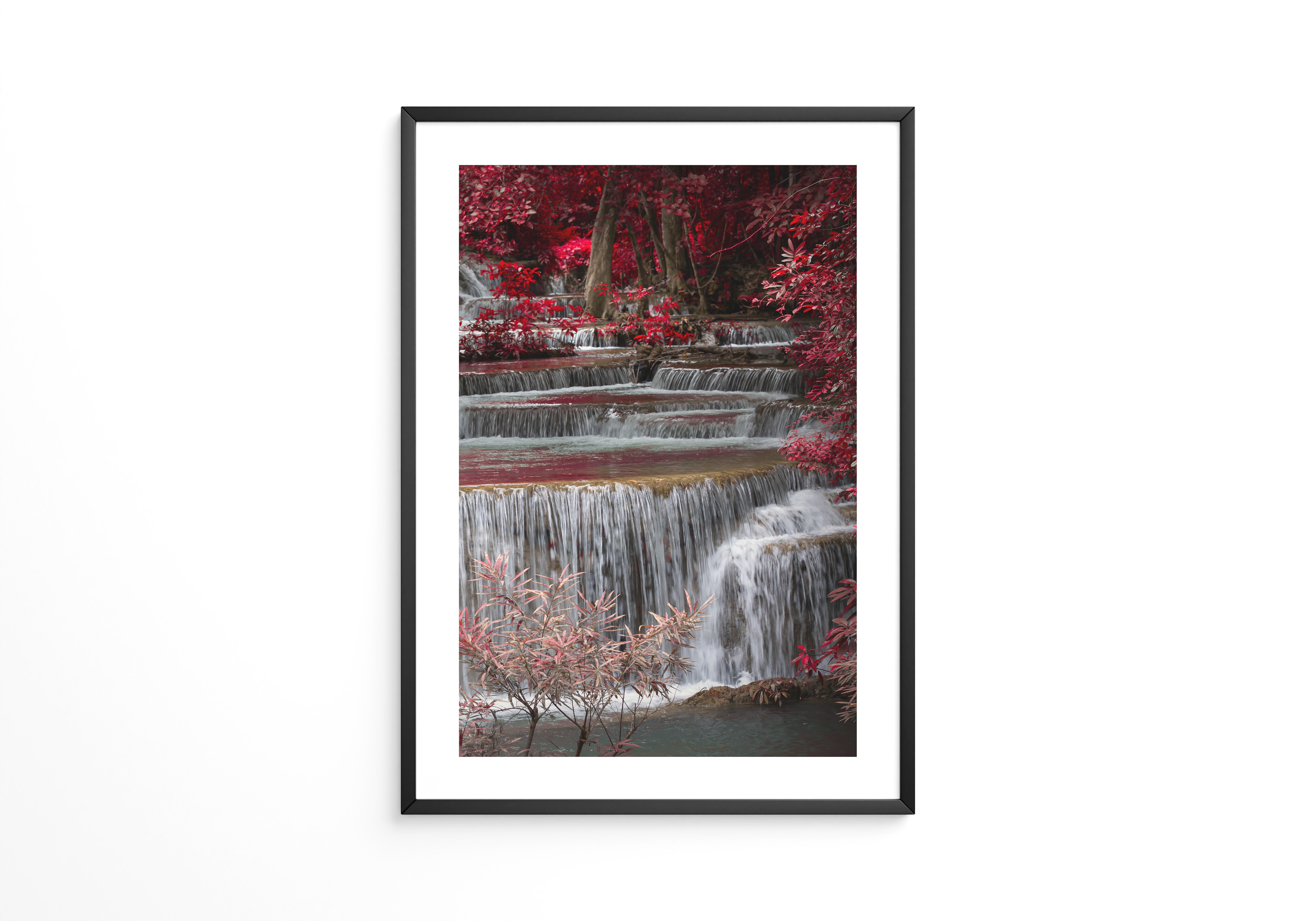 Wasserfall Rote Blätter