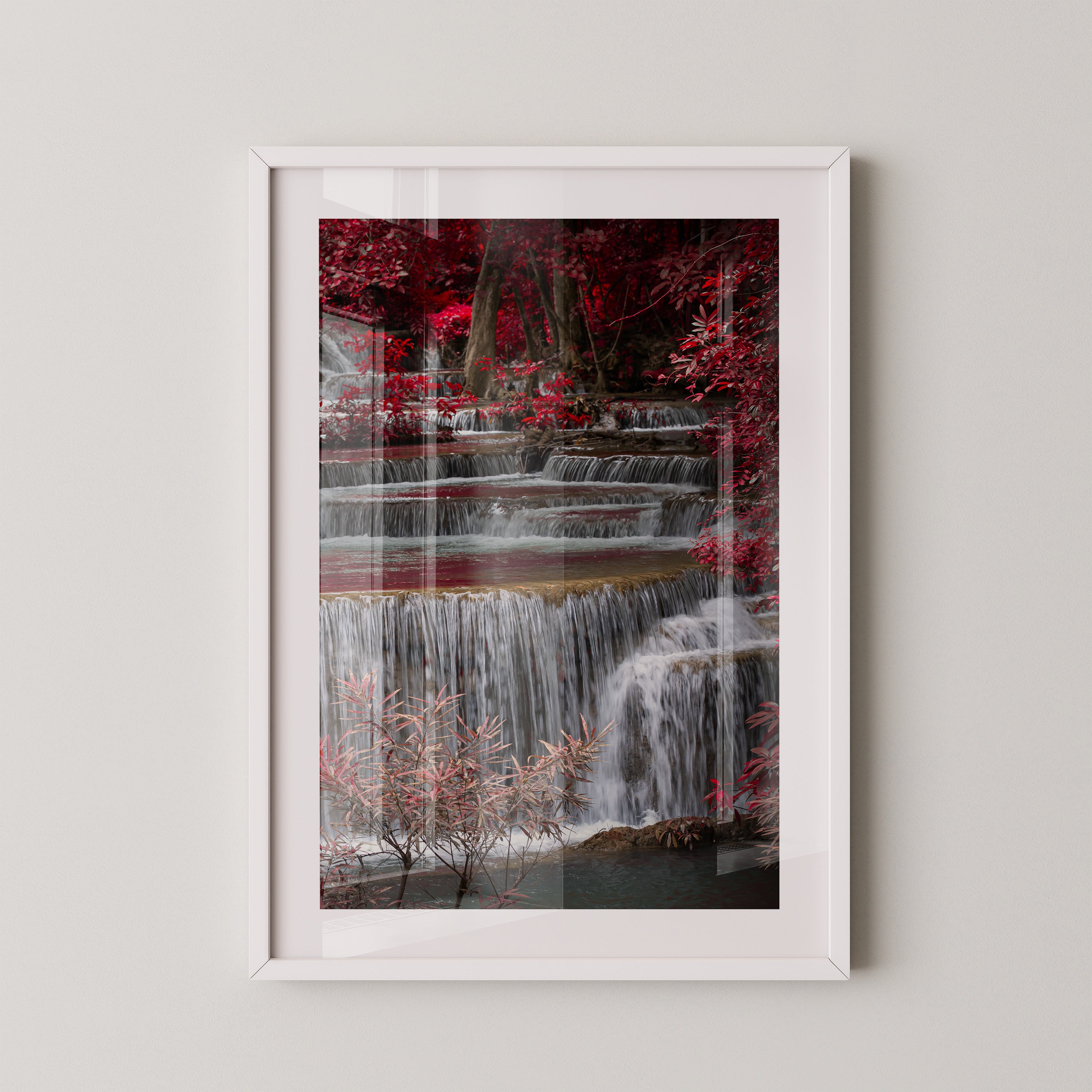 Wasserfall Rote Blätter