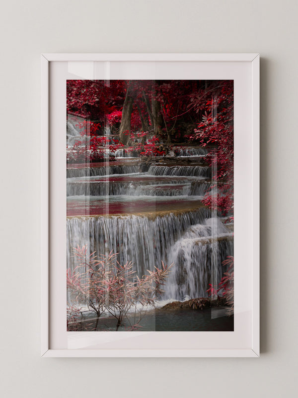 Wasserfall Rote Blätter