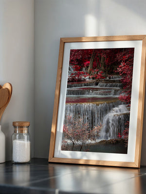 Wasserfall Rote Blätter