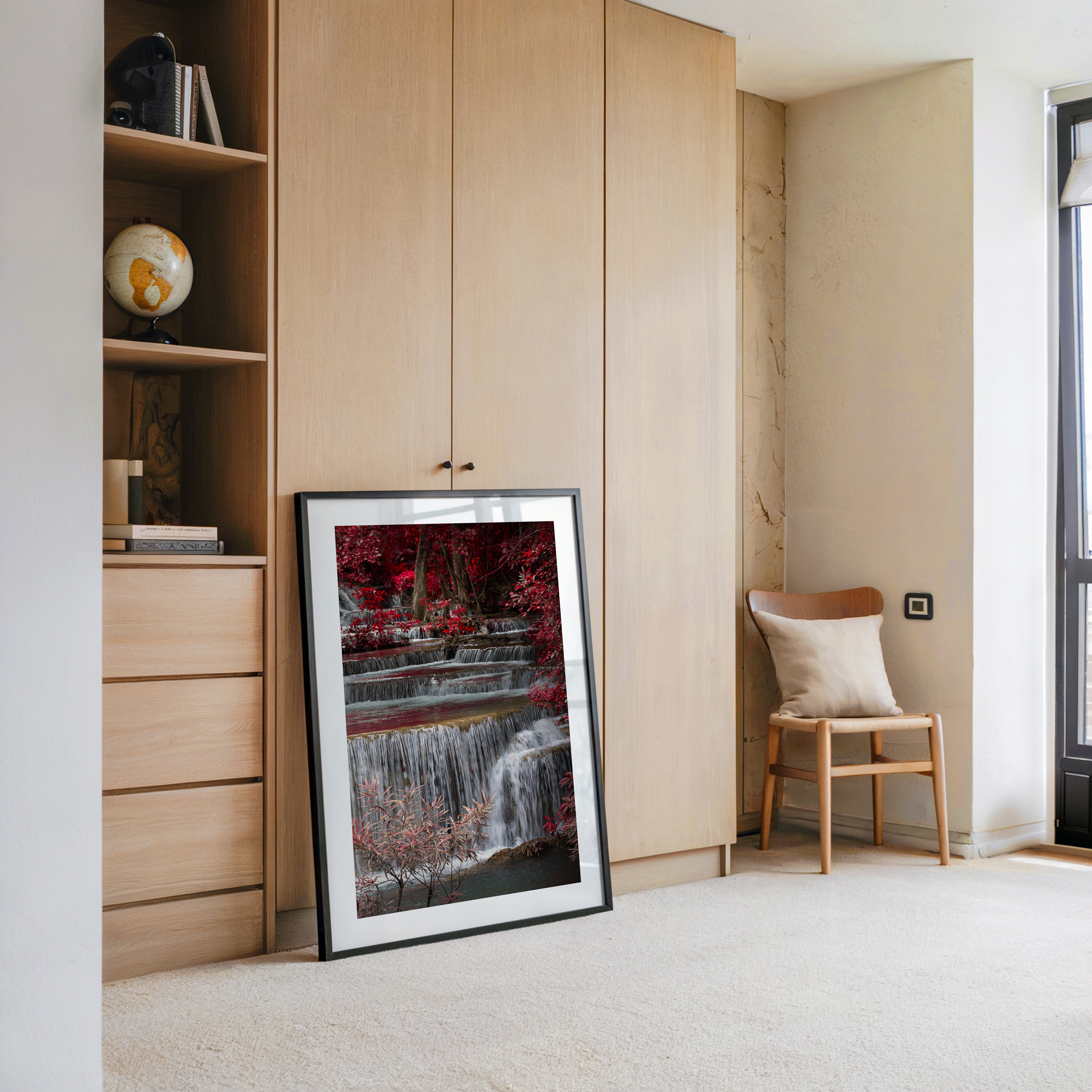 Wasserfall Rote Blätter