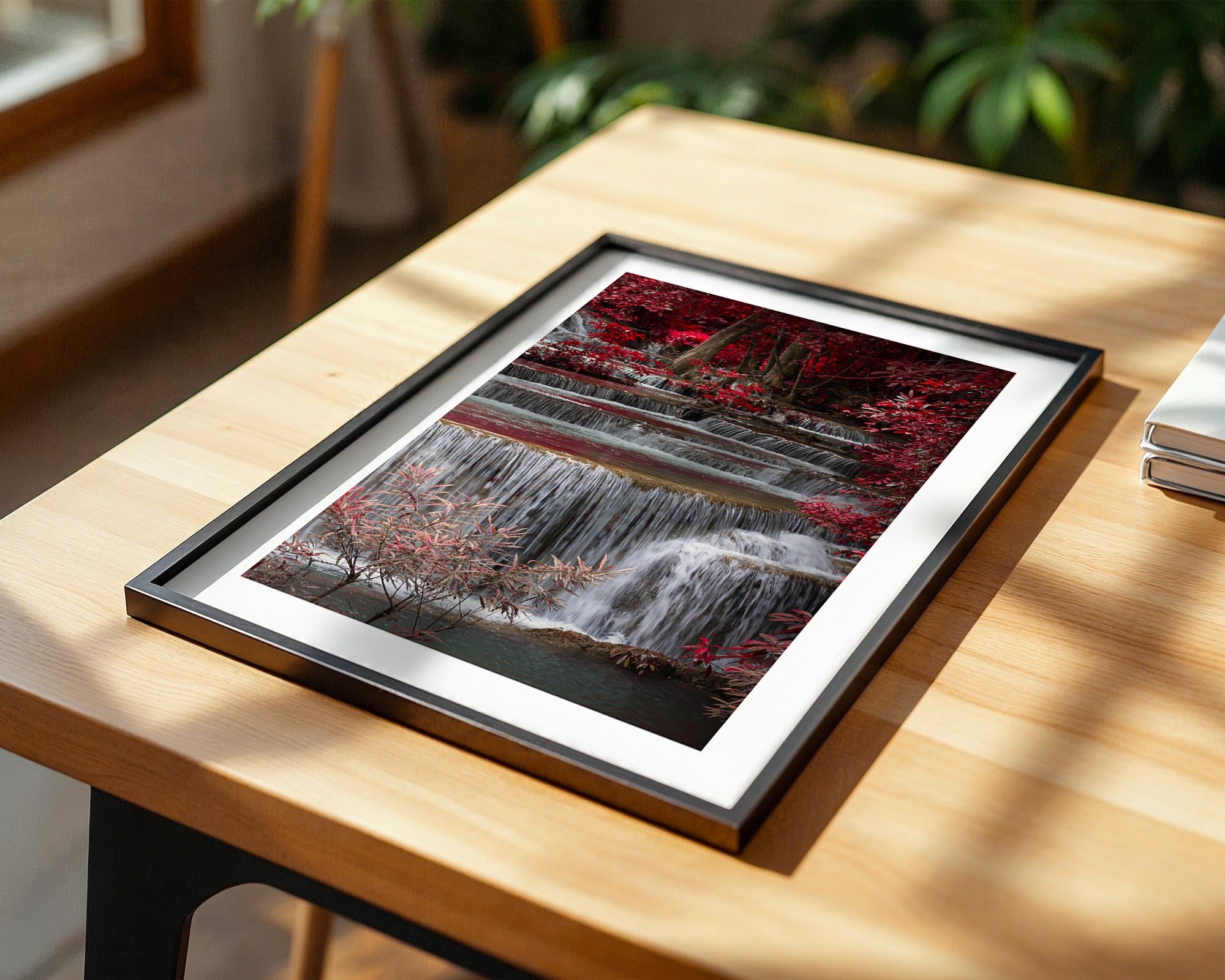 Wasserfall Rote Blätter