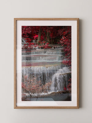 Wasserfall Rote Blätter