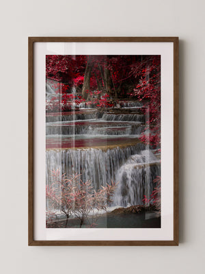 Wasserfall Rote Blätter