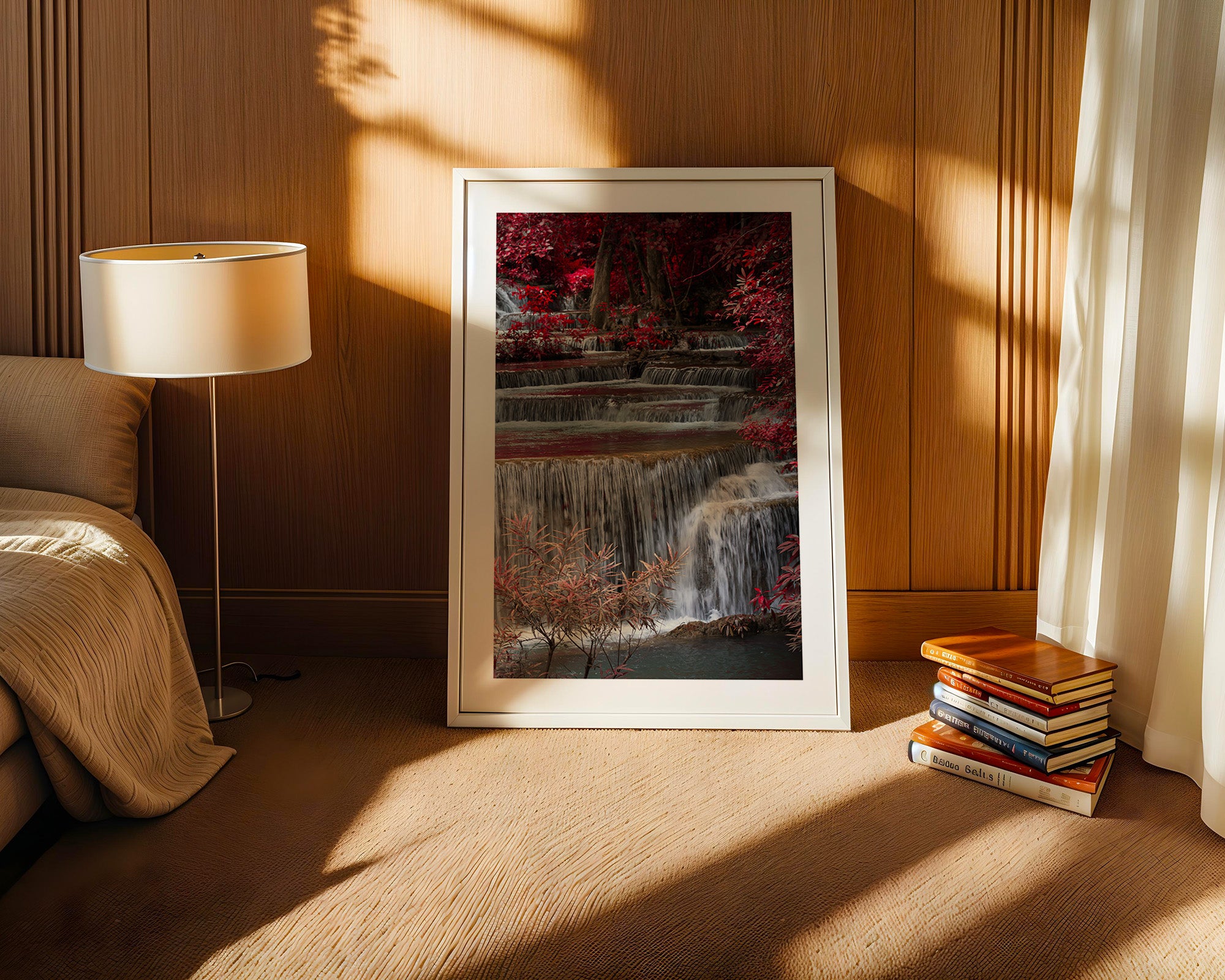 Wasserfall Rote Blätter