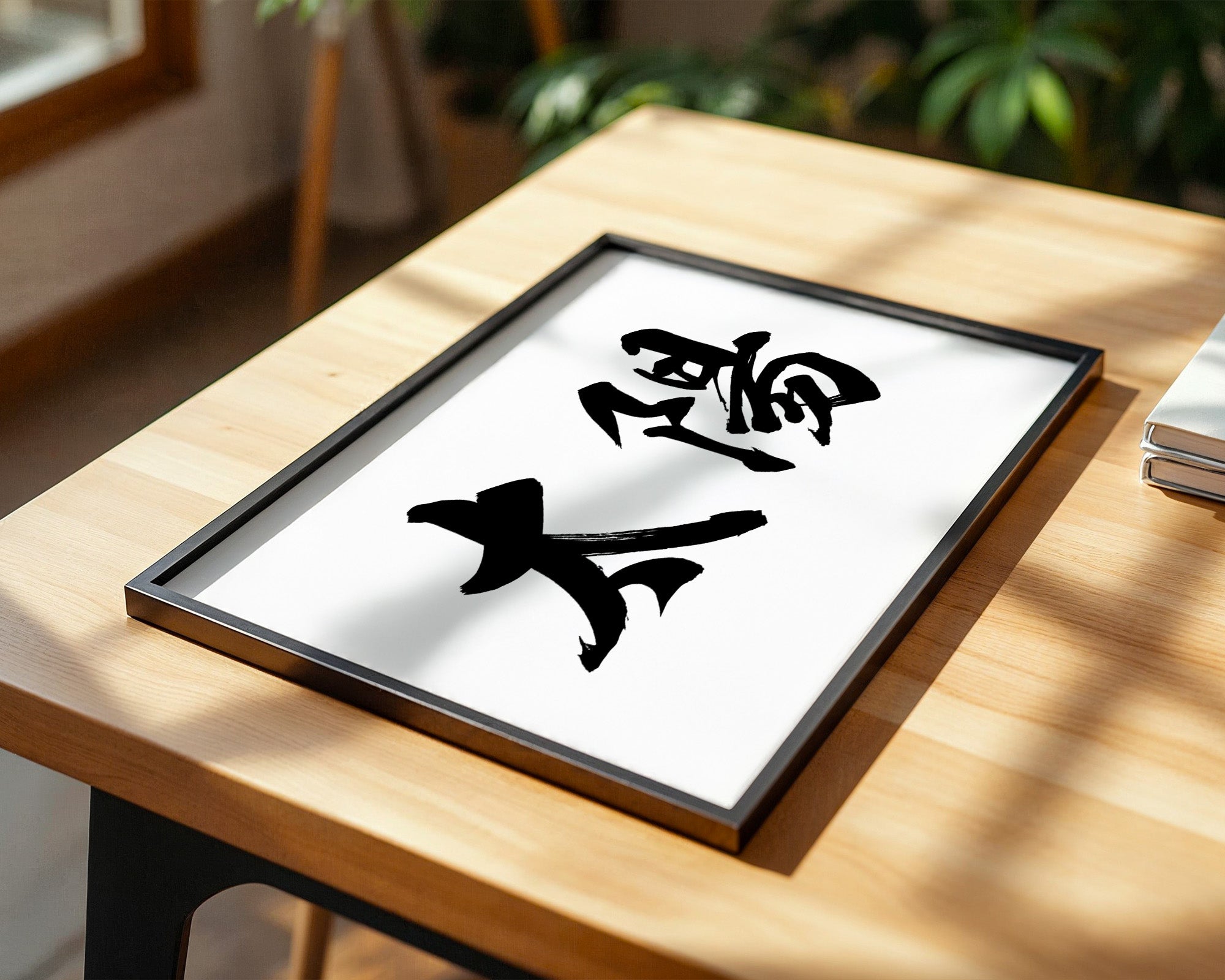 Japanische Kalligraphie Schwarzweiß