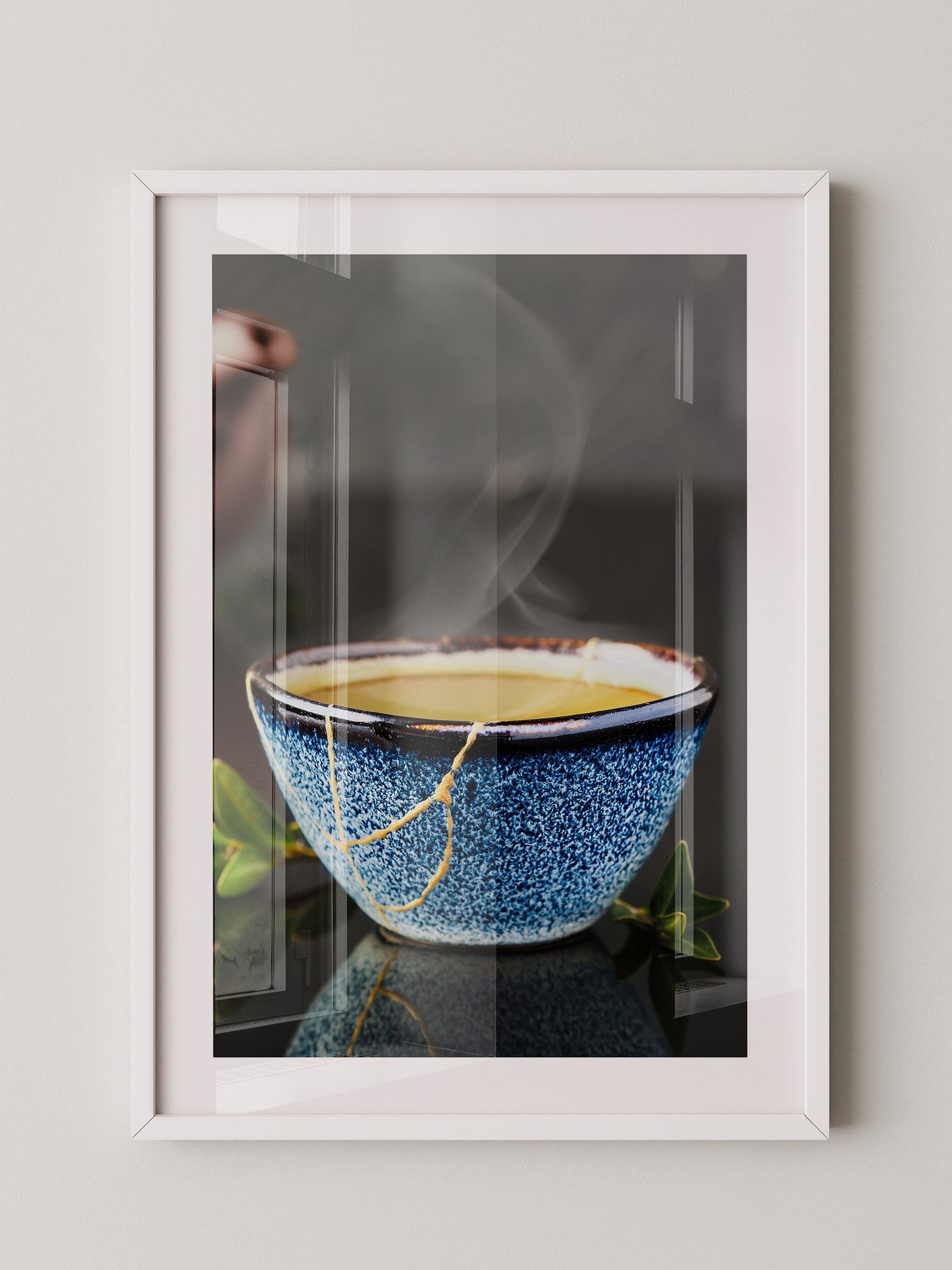 Blau Keramiktasse mit Dampf