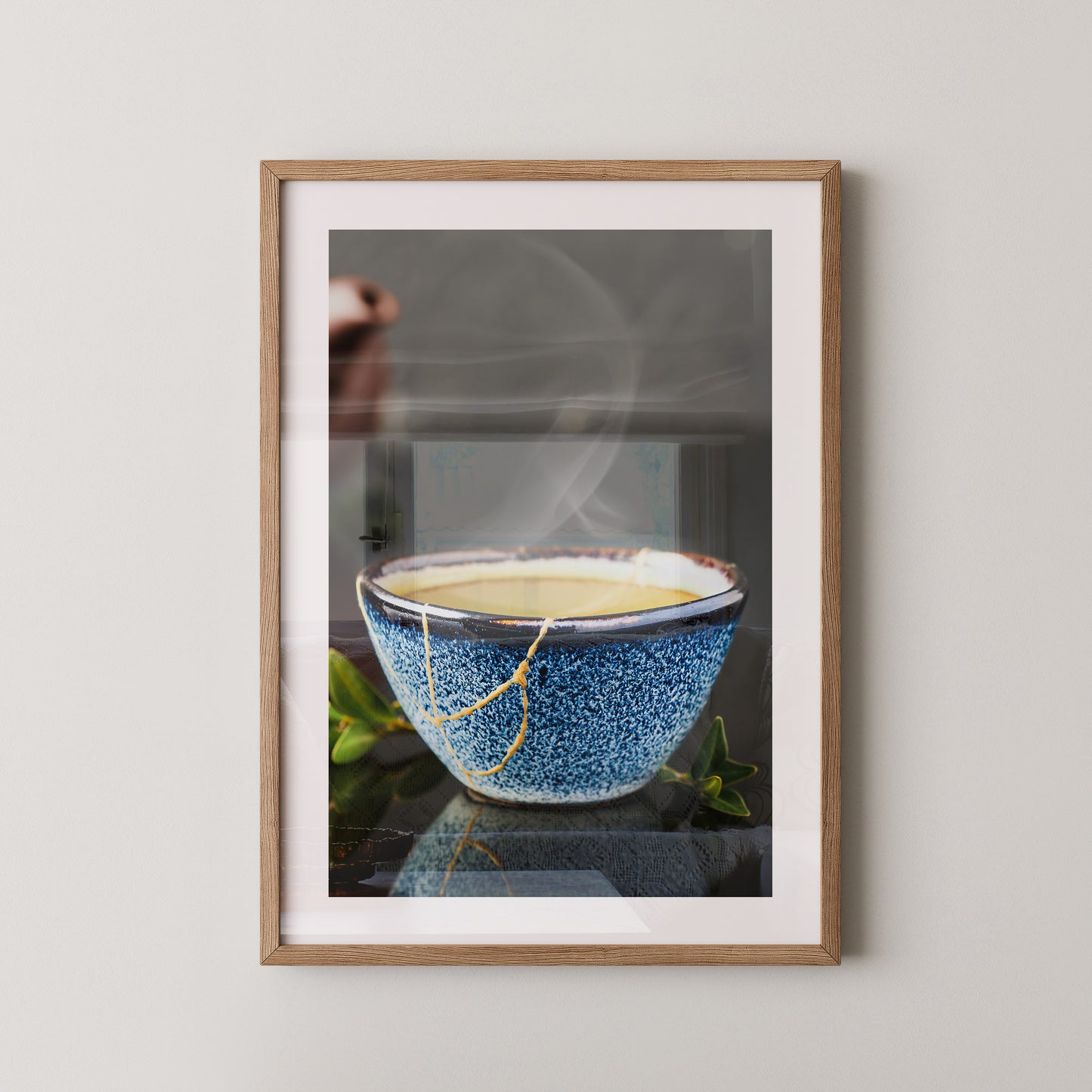 Blau Keramiktasse mit Dampf