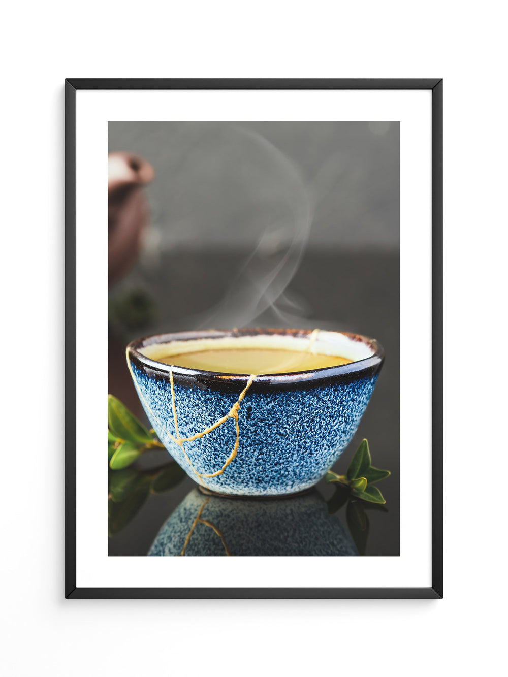 Blau Keramiktasse mit Dampf