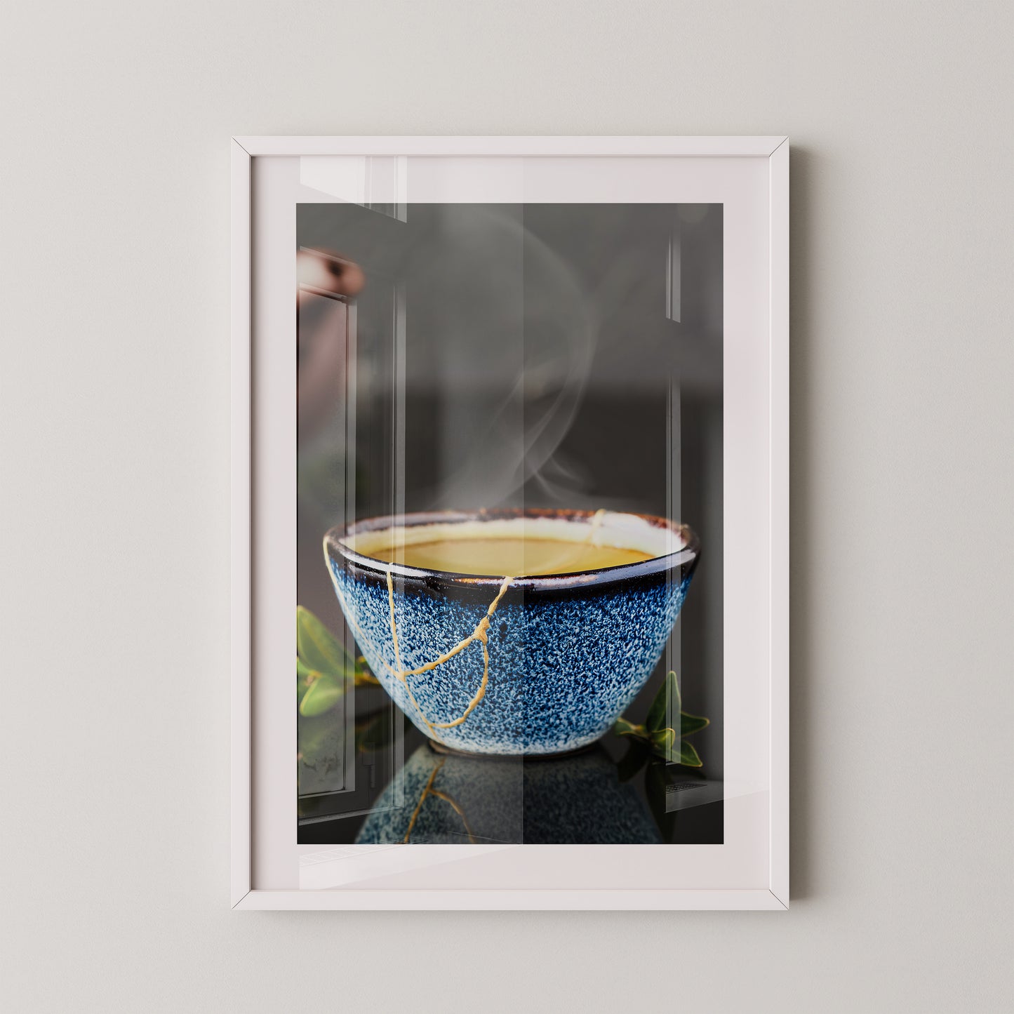 Blau Keramiktasse mit Dampf