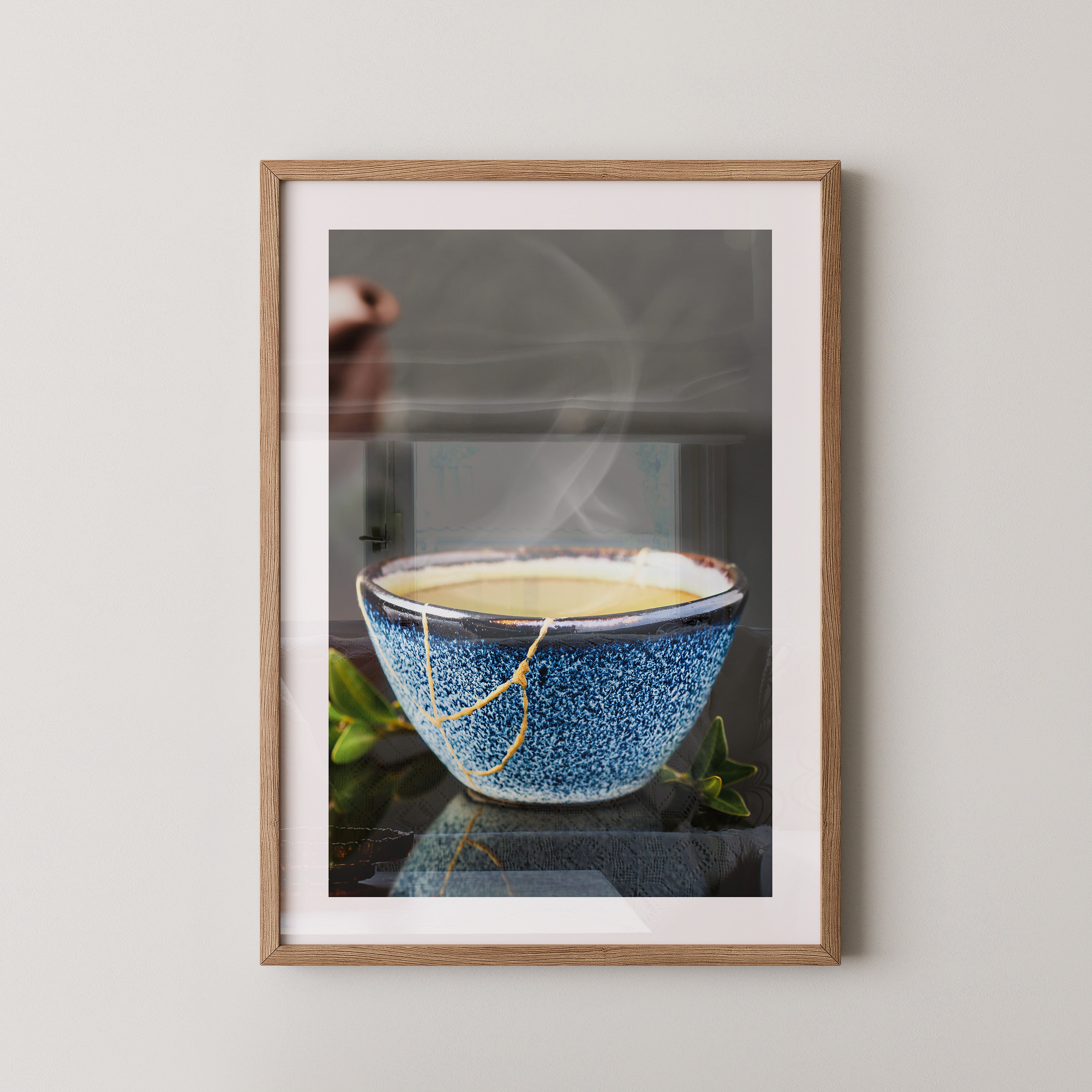 Blau Keramiktasse mit Dampf