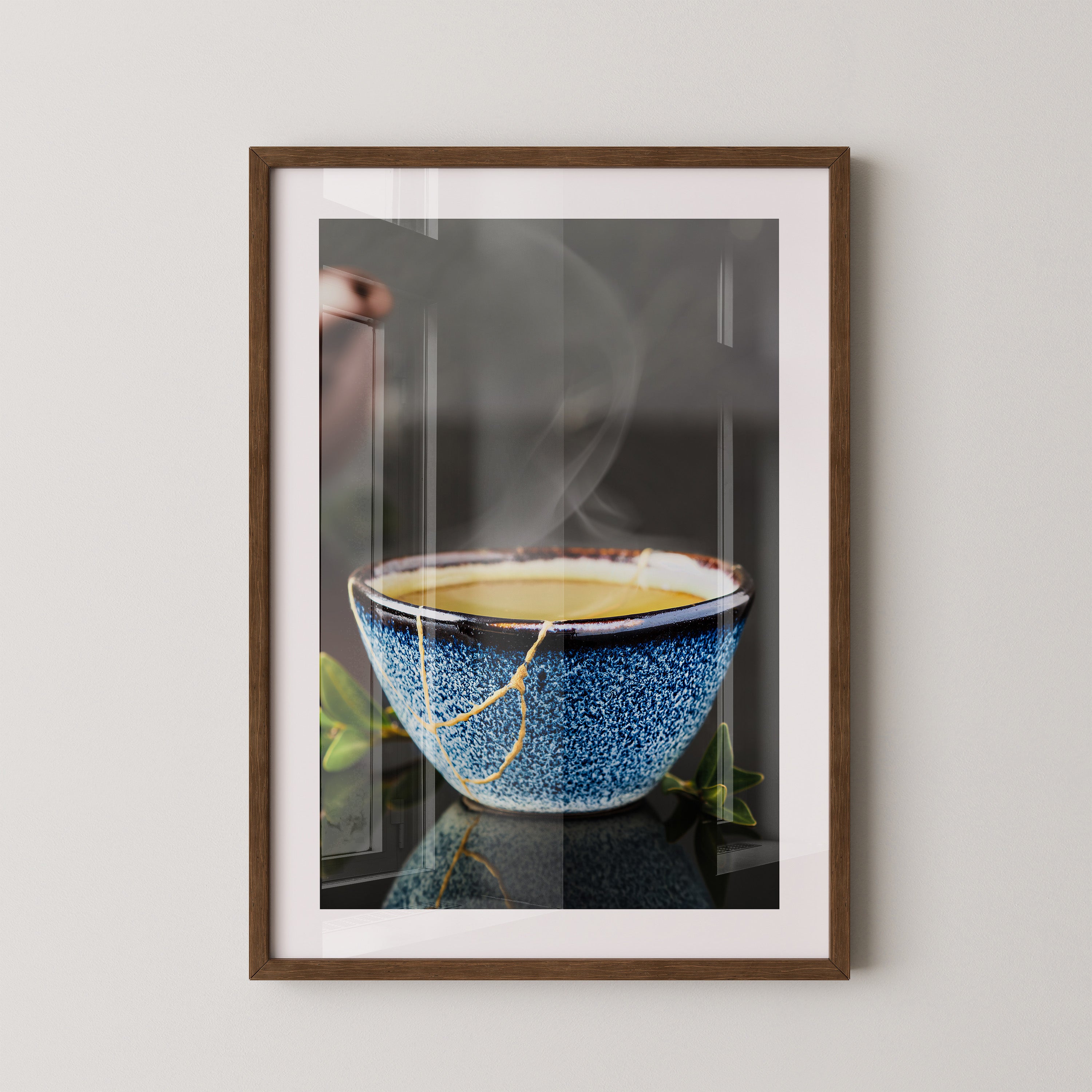 Blau Keramiktasse mit Dampf