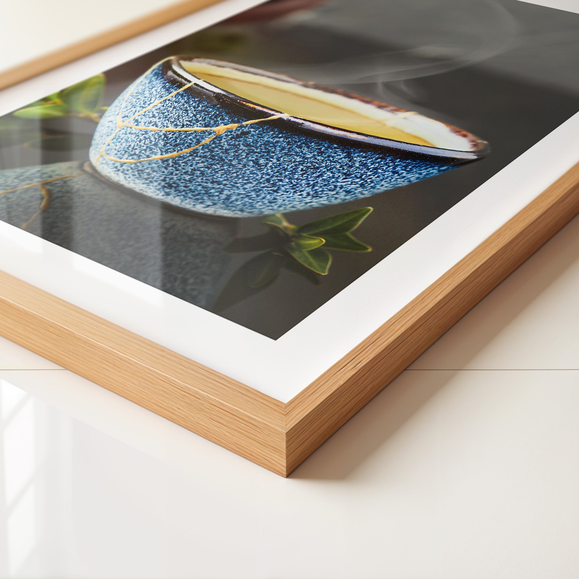 Blau Keramiktasse mit Dampf