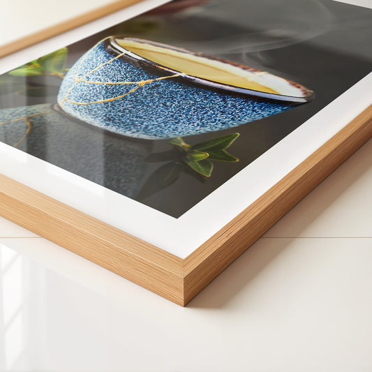 Blau Keramiktasse mit Dampf