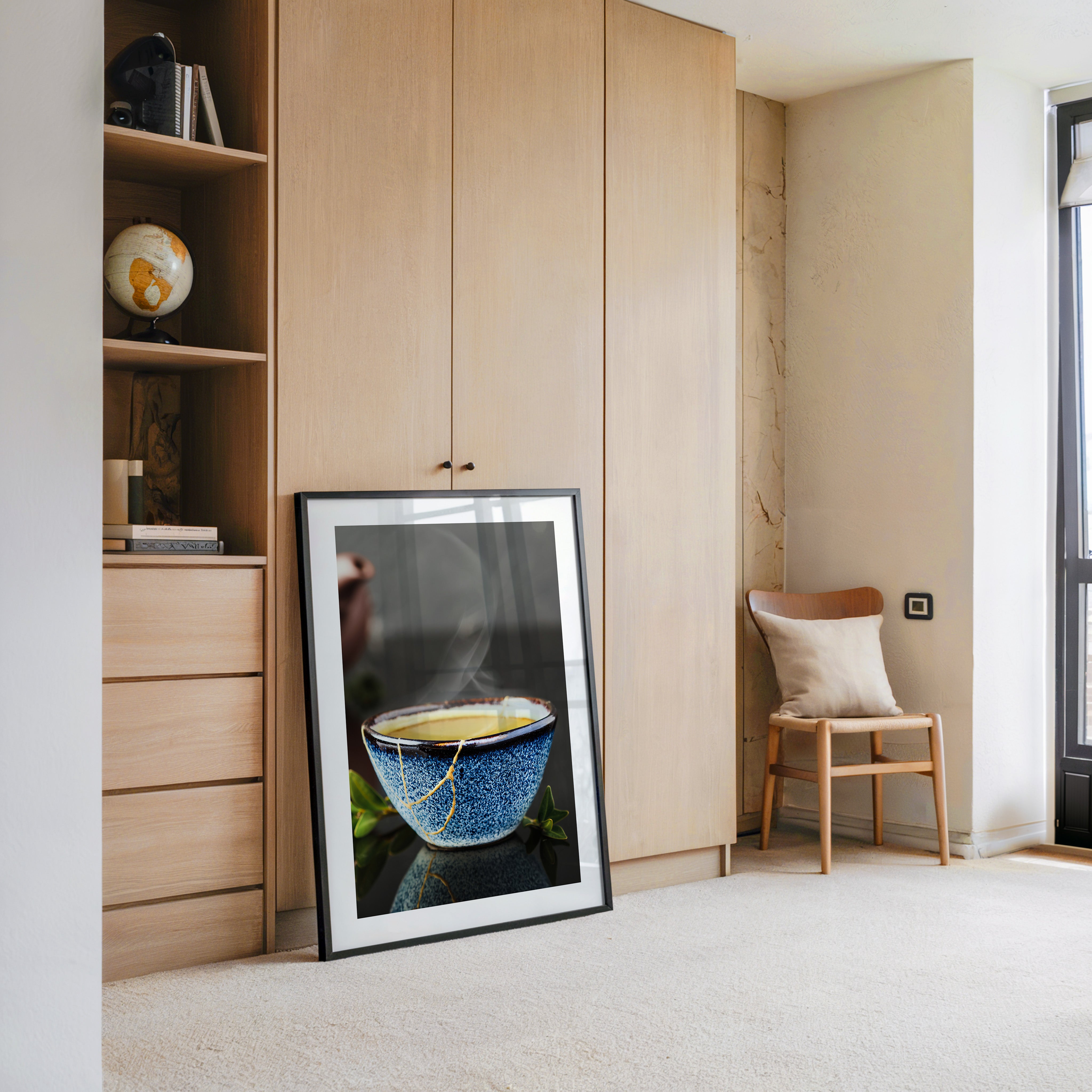 Blau Keramiktasse mit Dampf