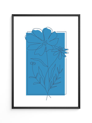Blaue Blumen Skizze