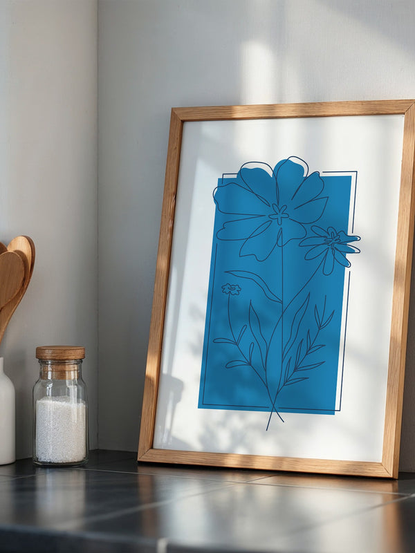 Blaue Blumen Skizze