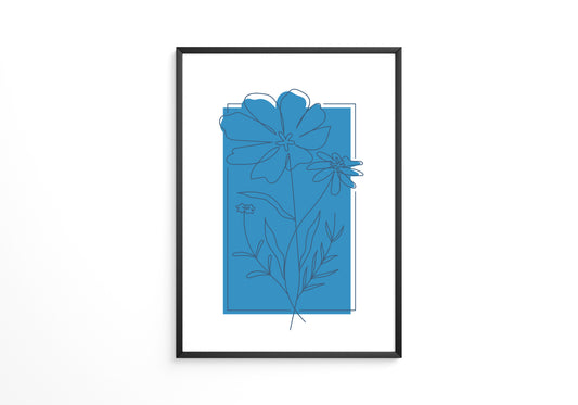 Blaue Blumen Skizze