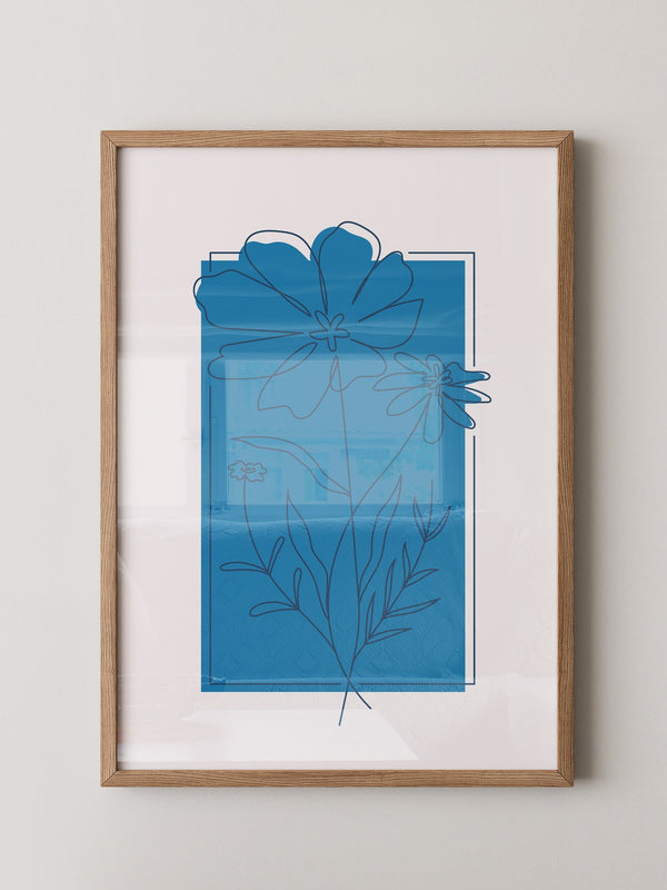 Blaue Blumen Skizze