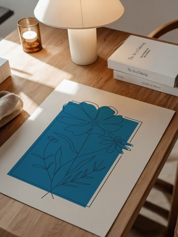 Blaue Blumen Skizze
