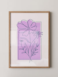 Blumen Kontur lila Quadrat